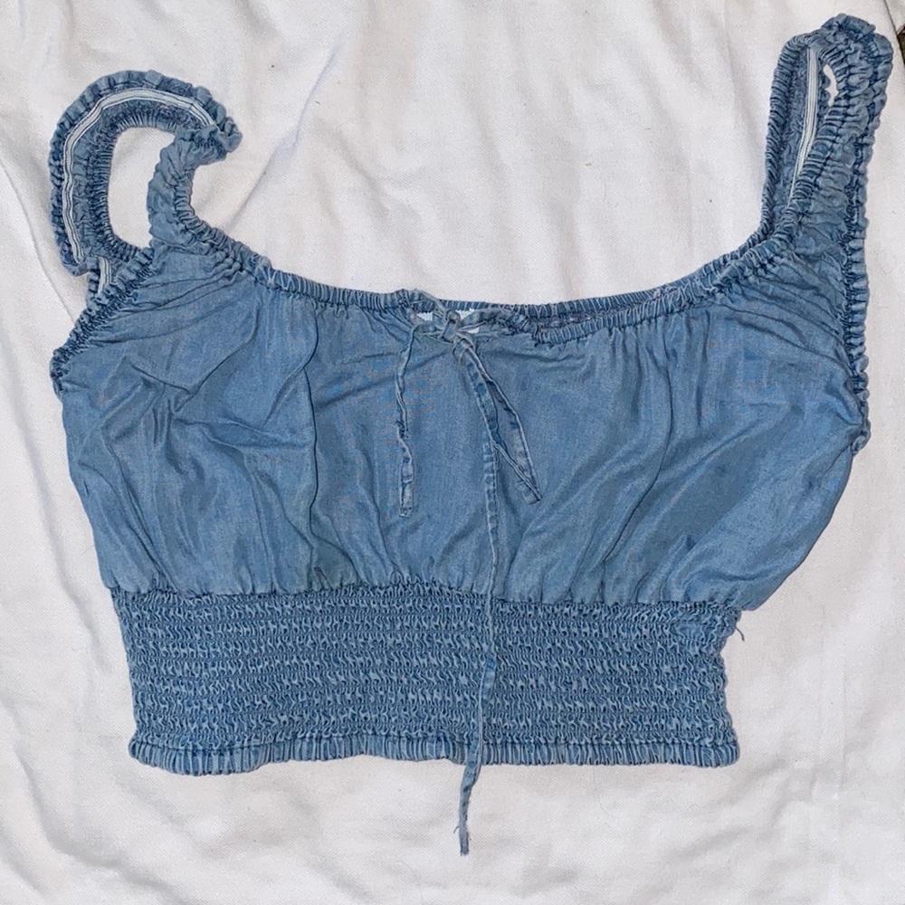 Blue crop top